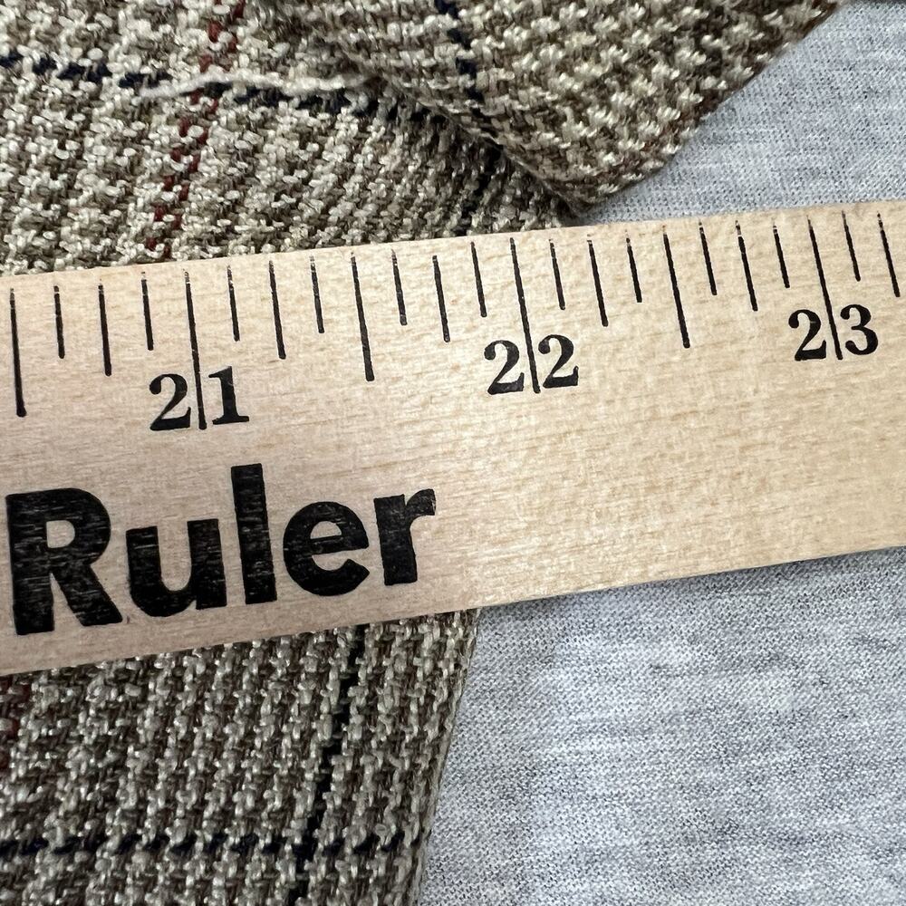Vintage Bill Blass Glen Check Sports Jacket Blazer Mens 42 Tan Silk Blend - Picture 13 of 16